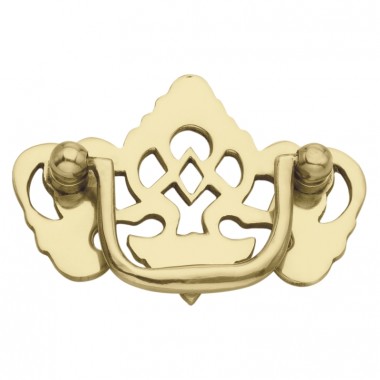 Ornate Eagle Drawer Pull 76mm Polished Brass