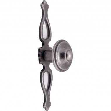 Pointed Cabinet Knob & Rose 30mm Antique Pewter