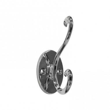 Scroll Hat & Coat Hook - Polished Chrome