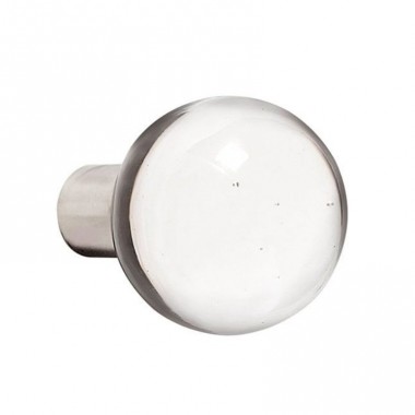Clear Round Acrylic Cabinet Knob Brushed Nickel - 30mm