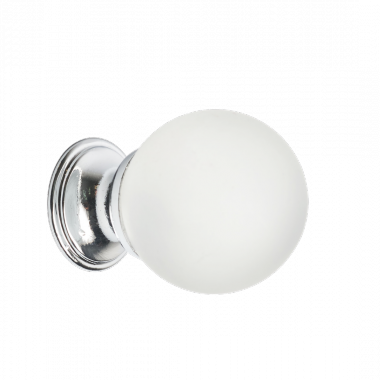 Frost Round Glass Cabinet Knob 30mm Chrome