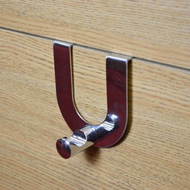 U Over the Door Single Robe Hook - Polished Chrome