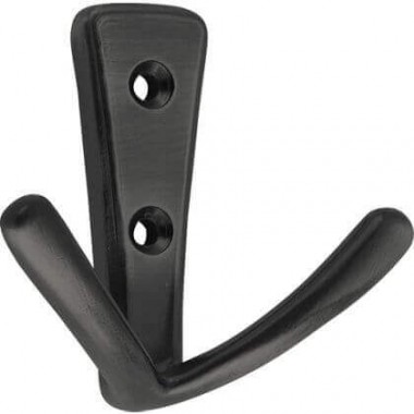 Modern Double Robe Hook Wide - Matt Black