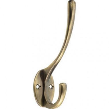 Oval Base Hat & Coat Hook - Antique Brass
