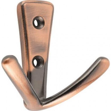 Modern Double Robe Hook Wide - Copper