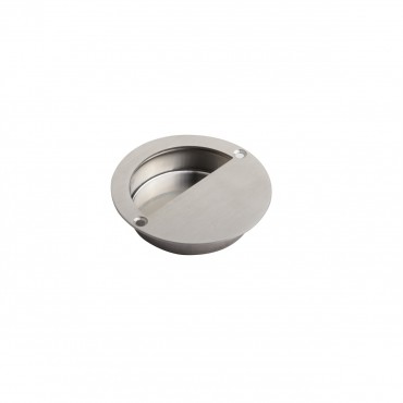 Circular Flush Pull Cabinet Handle 90mm Brushed Stainless Steel