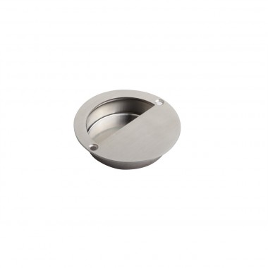 Circular Flush Pull Cabinet Handle 90mm Brushed Stainless Steel