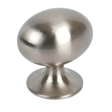 Oval Cabinet Knob 35mm Brushed Satin Nickel