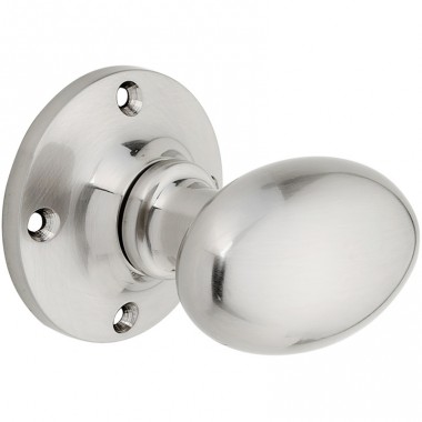 Oval Mortice Door Knob - Brushed Nickel