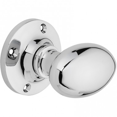 Oval Mortice Door Knob - Chrome Plated