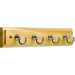 4 Satin Nickel Key Tidy Hooks on Ridged Pine Board