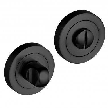 Bathroom Door Thumbturn Lock and Release Set - Black