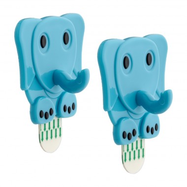 Adhesive Plastic Elephant Hook Blue
