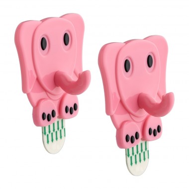 Adhesive Plastic Elephant Hook Pink