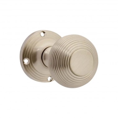 Beehive Mortice Door Knob Brushed Satin Nickel Boxed