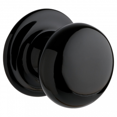 Boston Mortice Door Knob Black Ceramic