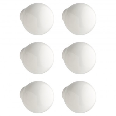 Ceramic Ball Top Cabinet Knob - White