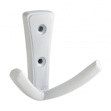 Modern Double Robe Hook Wide - White