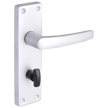 Atticus Lever Bathroom Long Door Handles - Satin Aluminium
