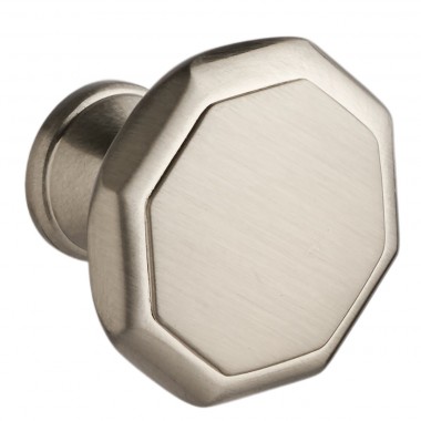 Hexagonal Cabinet Knob 30mm Satin Nickel