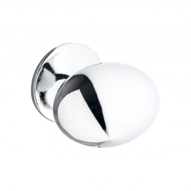 Oval Shaped Cabinet Knob 35mm Polished Chrome