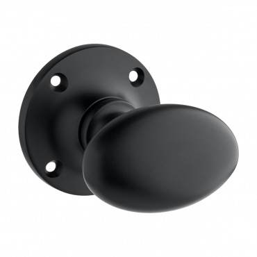 Oval Mortice Door Knob - Black